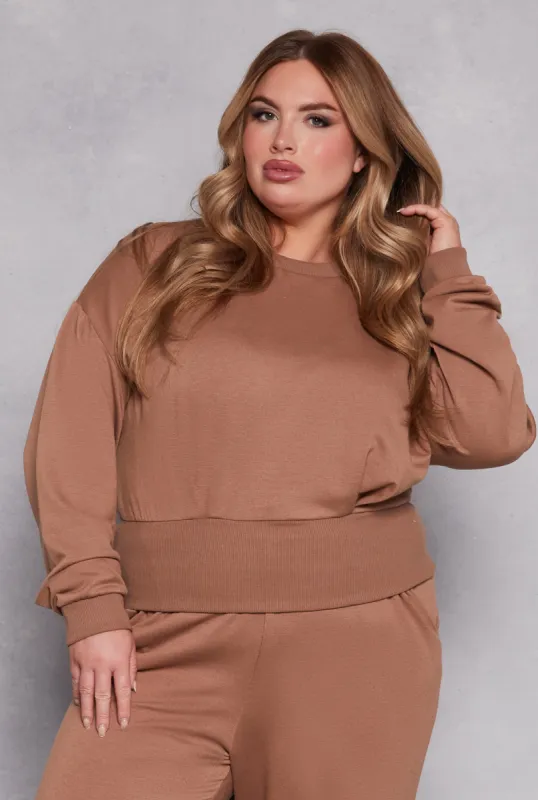 Plus Size Fleece Pullover Sweatshirt sold by Rainbow