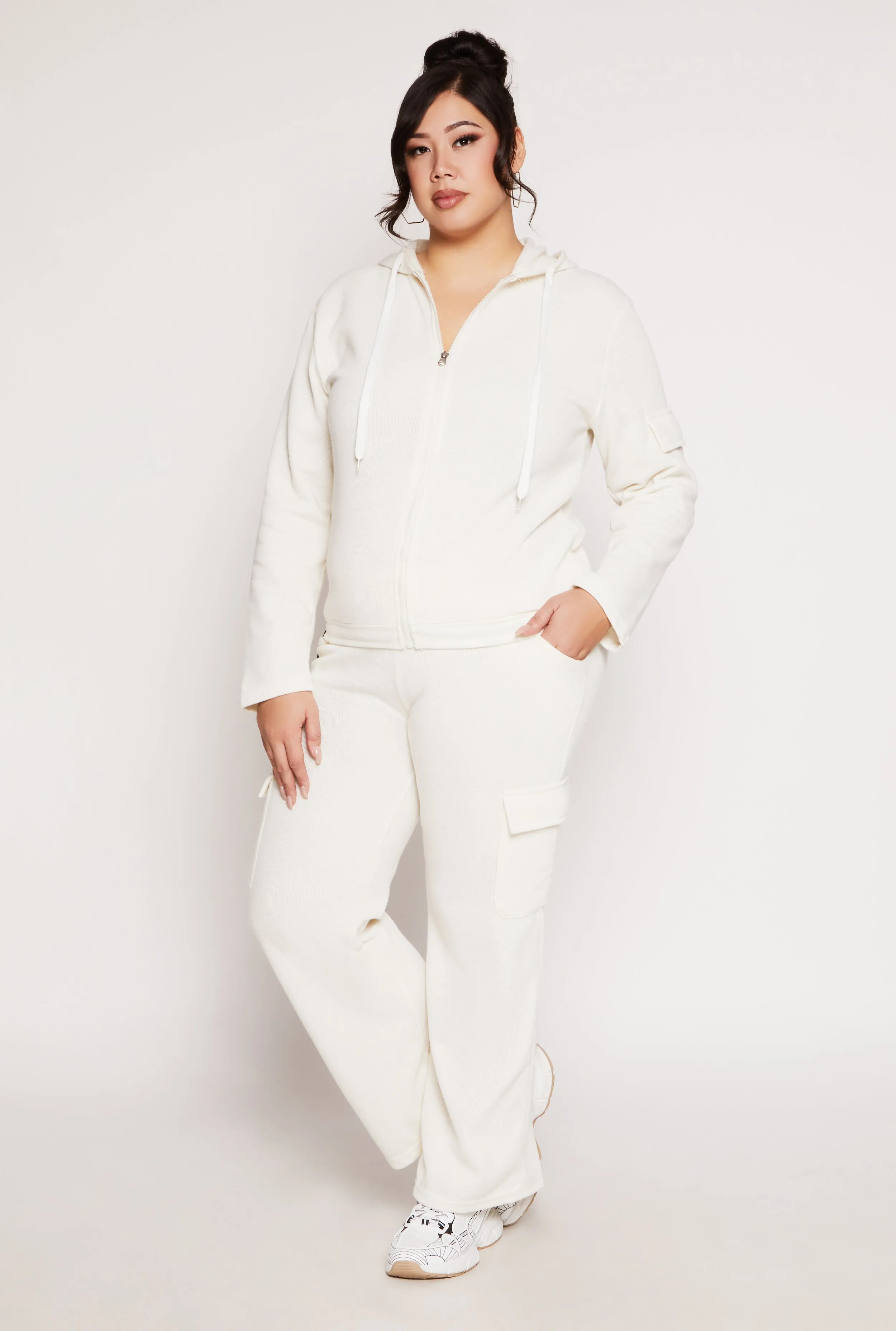 Plus Size Cargo Pocket Hooded Sweatshirt sold by Rainbow product image thumbnail 2