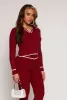 Ribbed Knit Contrast Trim Crop Top sold by Rainbow