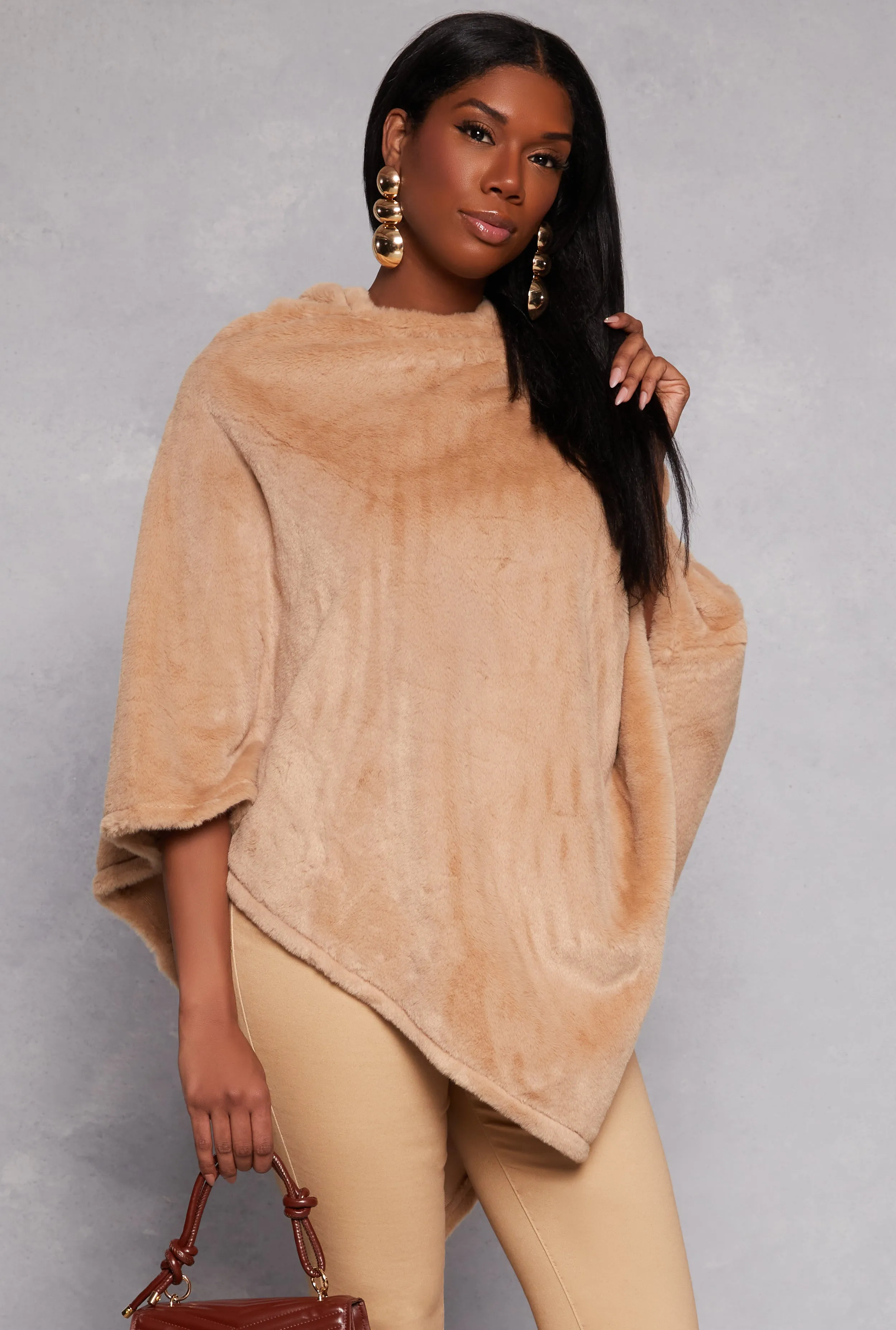 Faux Fur Hooded Poncho sold by Rainbow product image thumbnail 5