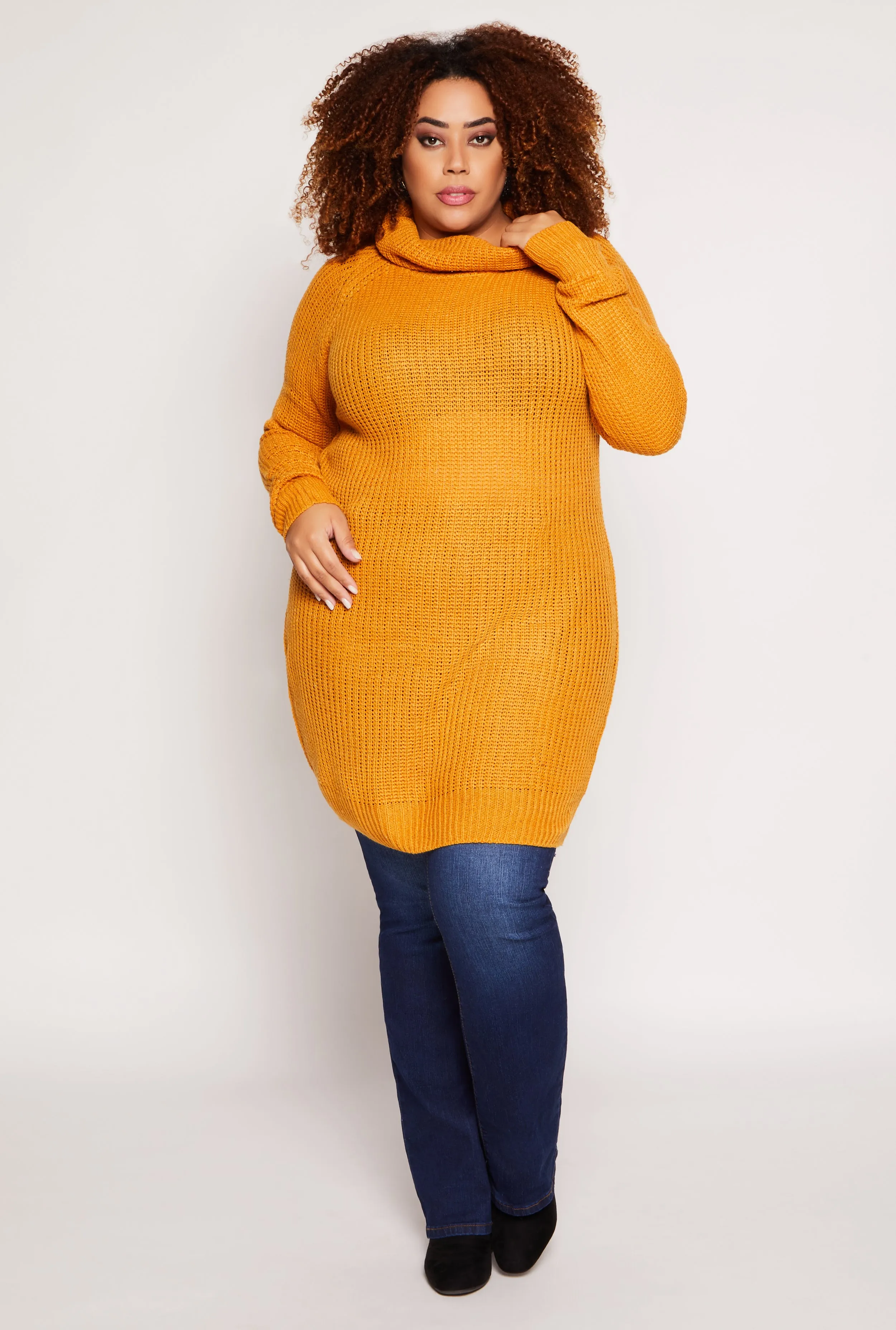 Plus Size Turtle Neck Tunic Sweater sold by Rainbow product image thumbnail 2