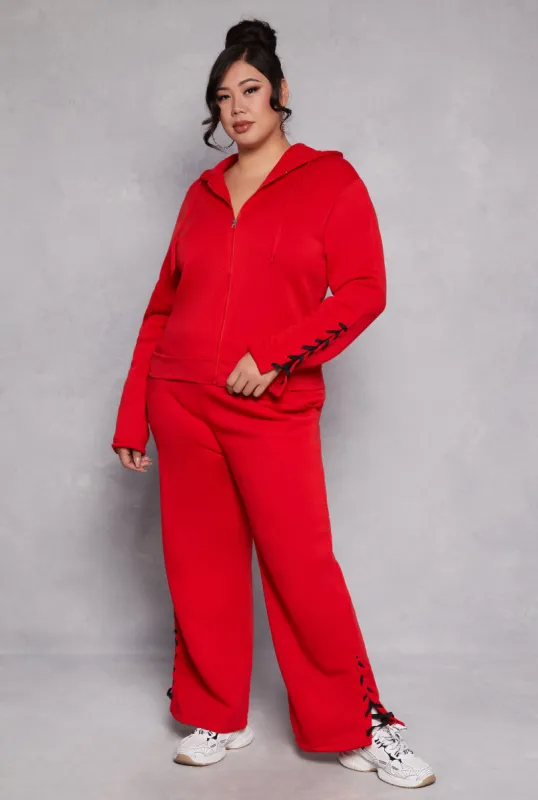 Plus Size Lace Up Drawstring Sweatpants sold by Rainbow