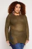 Plus Size Distressed Crew Neck Sweater sold by Rainbow