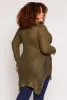 Plus Size Distressed Crew Neck Sweater sold by Rainbow