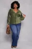 Plus Size Velour Ribbed Hooded Shirt sold by Rainbow