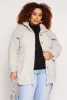 Plus Size Sherpa Button Front Shacket sold by Rainbow