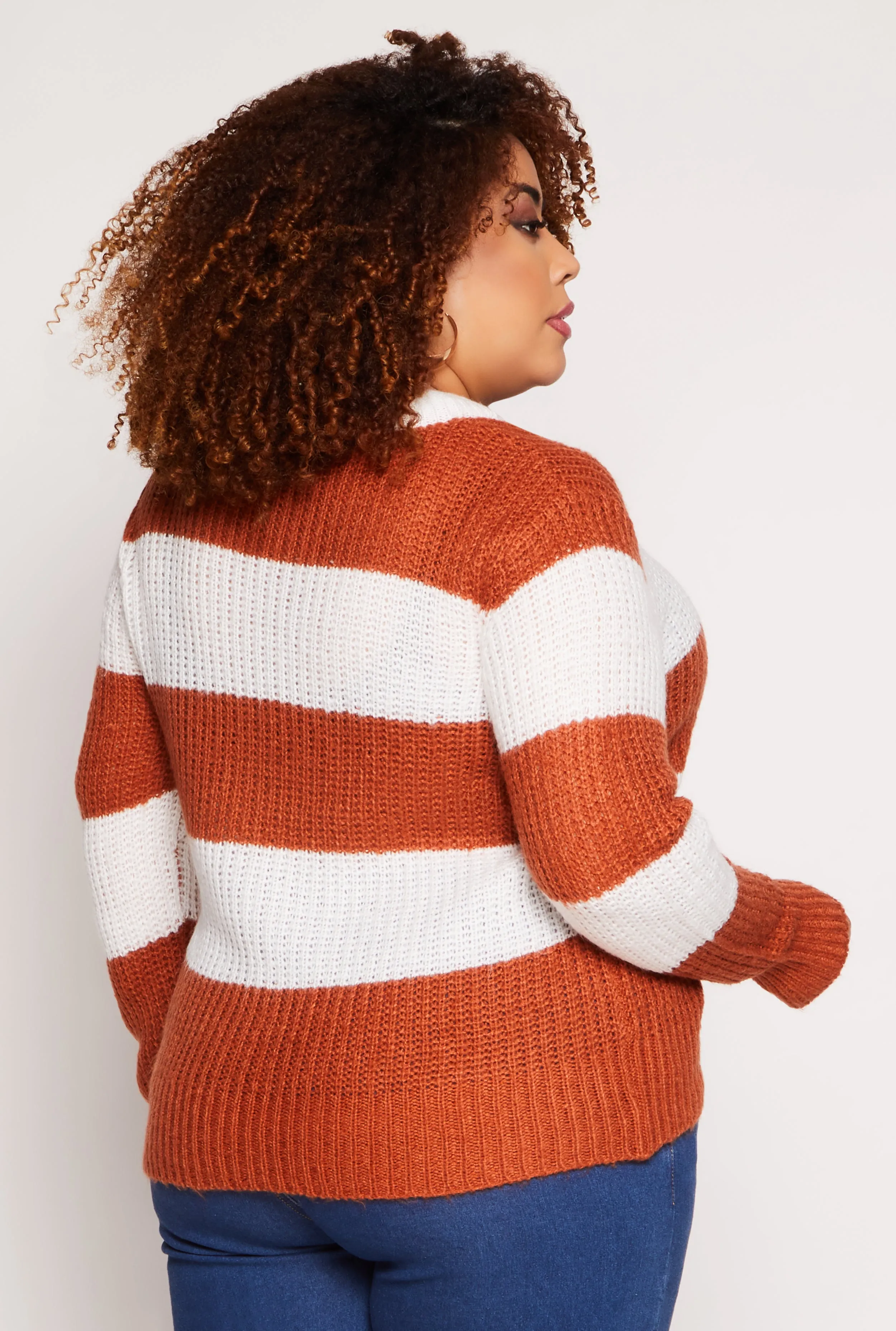 Plus Size Striped Pullover Sweater sold by Rainbow product image thumbnail 3