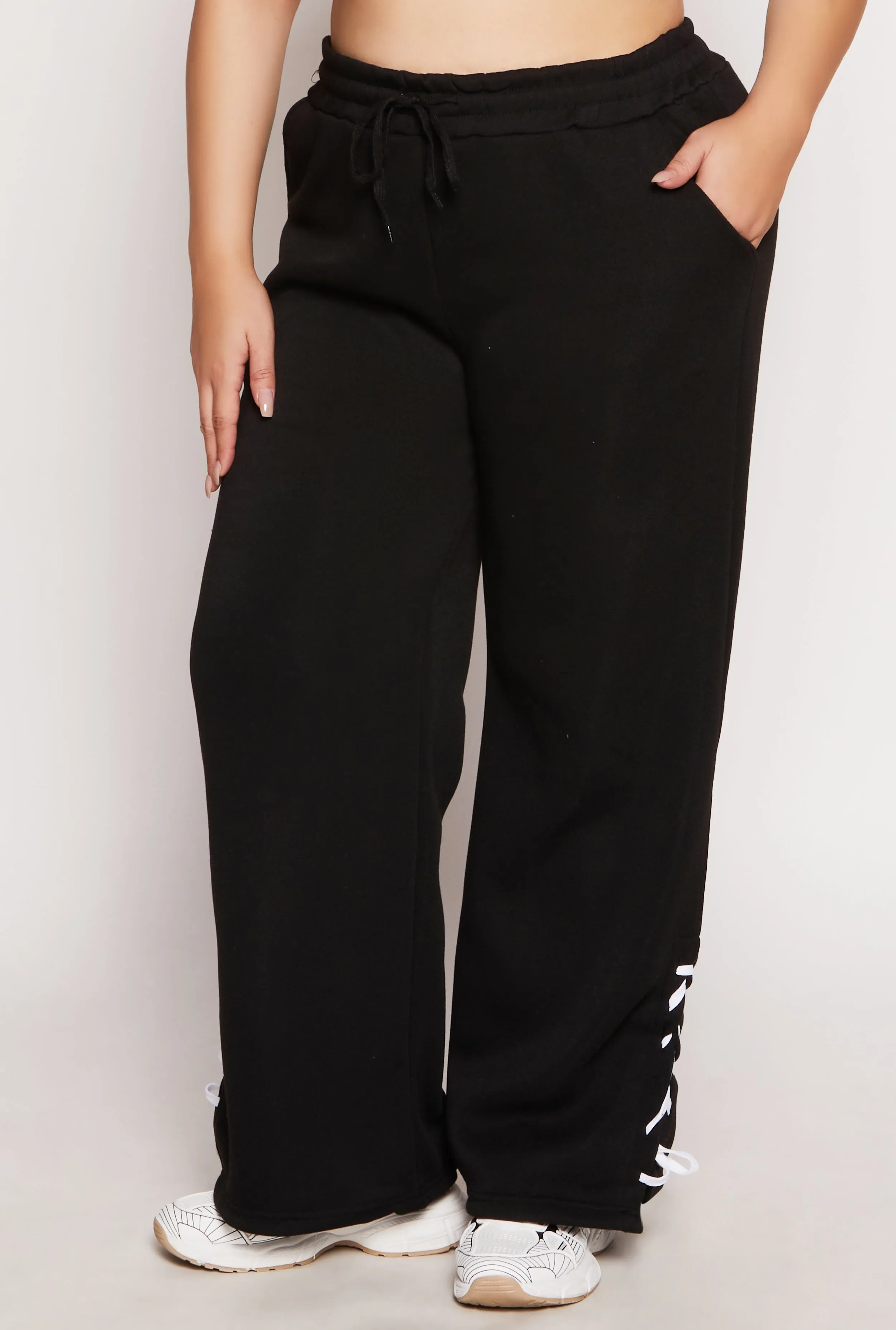 Plus Size Lace Up Drawstring Sweatpants sold by Rainbow product image thumbnail 2