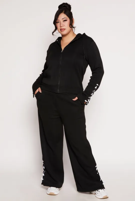 Plus Size Lace Up Drawstring Sweatpants sold by Rainbow