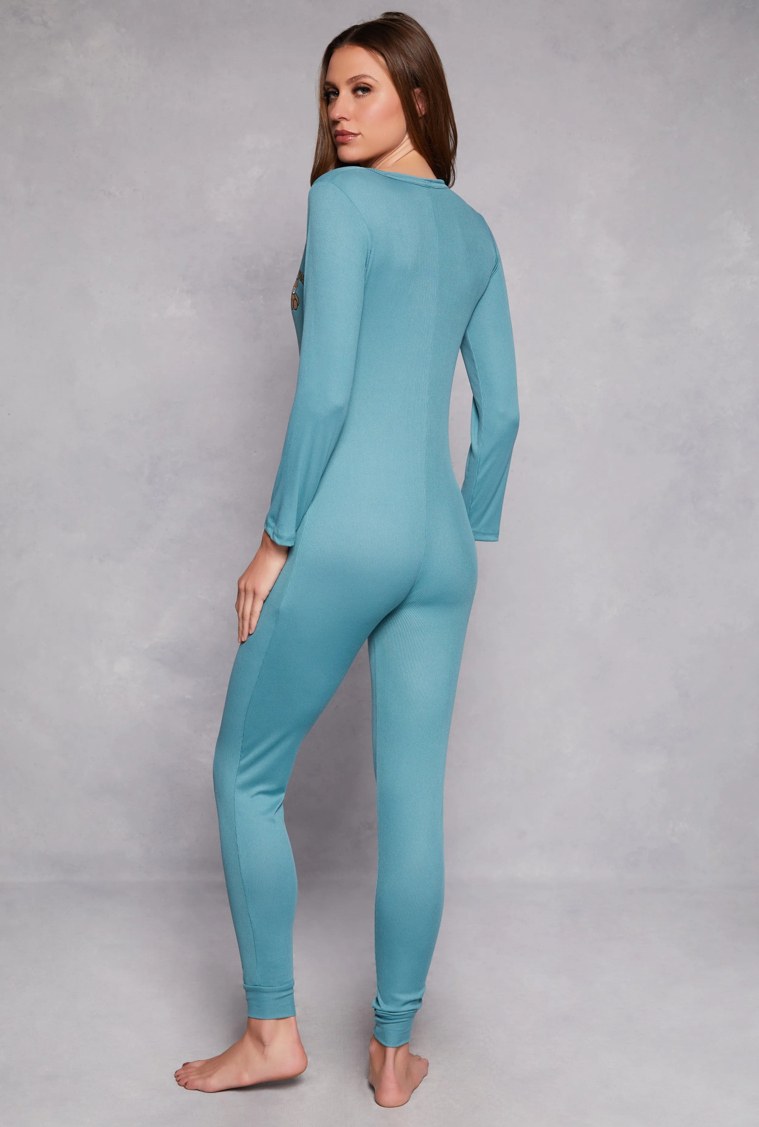 Ribbed Bearly Awake Embroidered Onesie Pajamas sold by Rainbow product image thumbnail 2