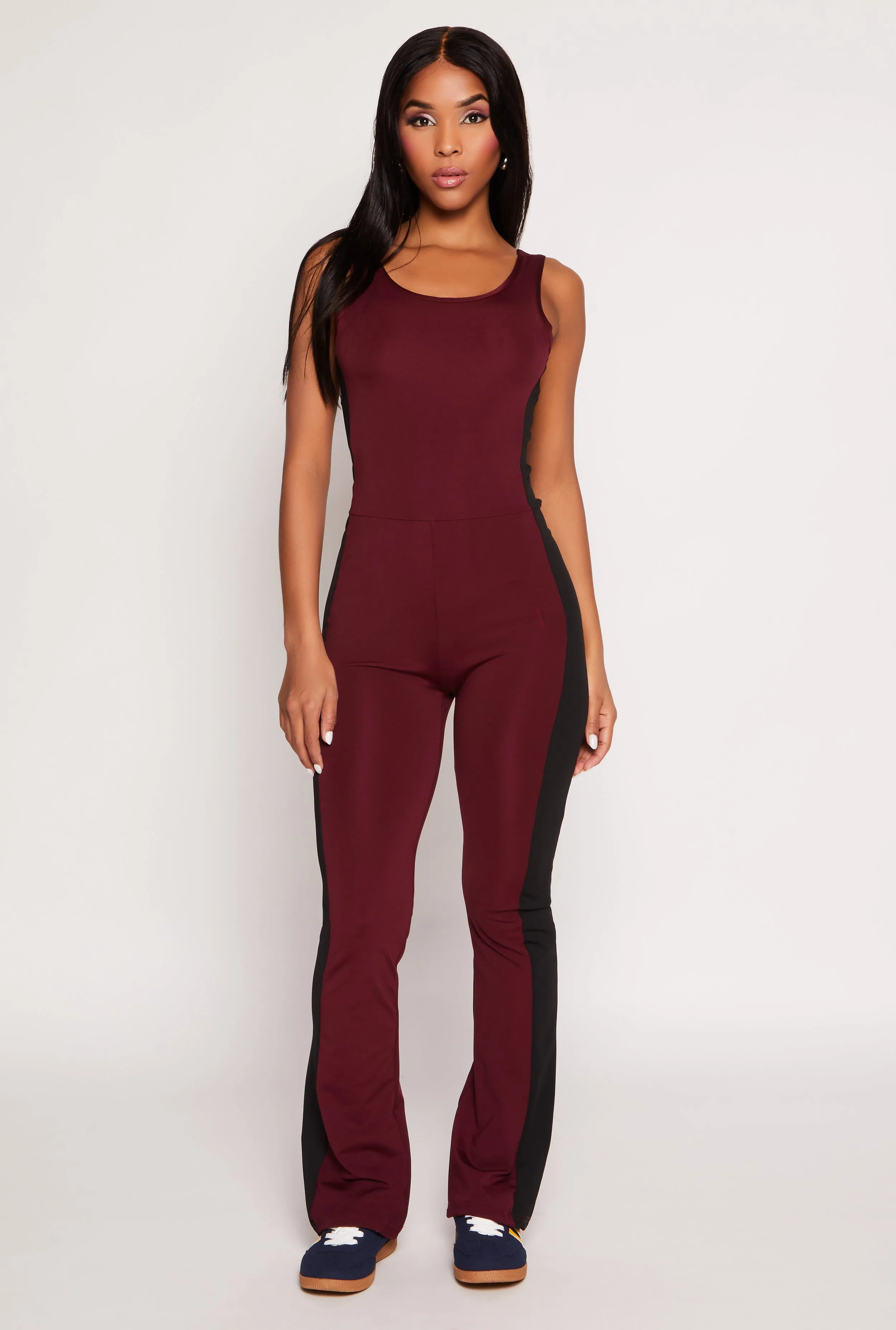 Side Stripe Detail Active Tank Catsuit sold by Rainbow