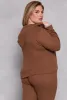 Plus Size Daisy Brushed Knit Zip Front Hoodie sold by Rainbow
