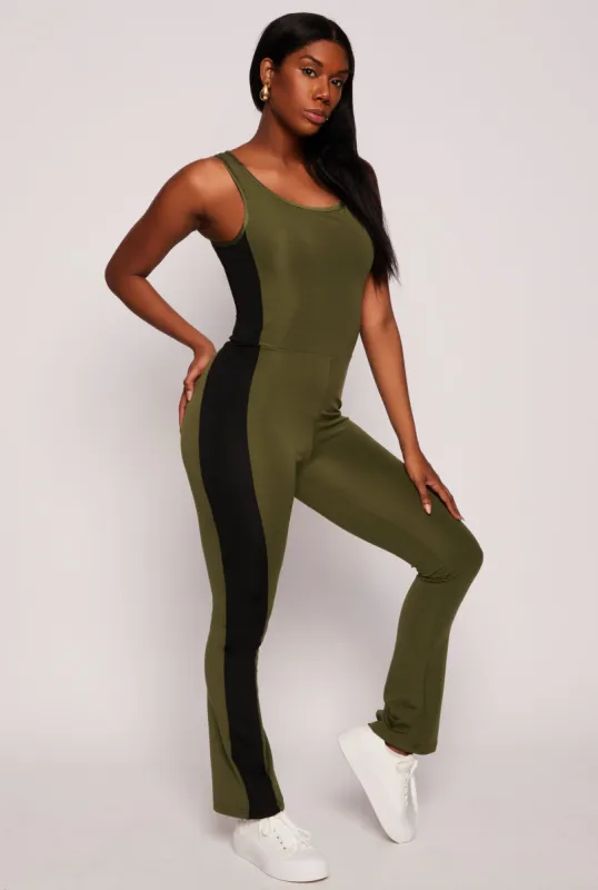 Side Stripe Detail Active Tank Catsuit sold by Rainbow