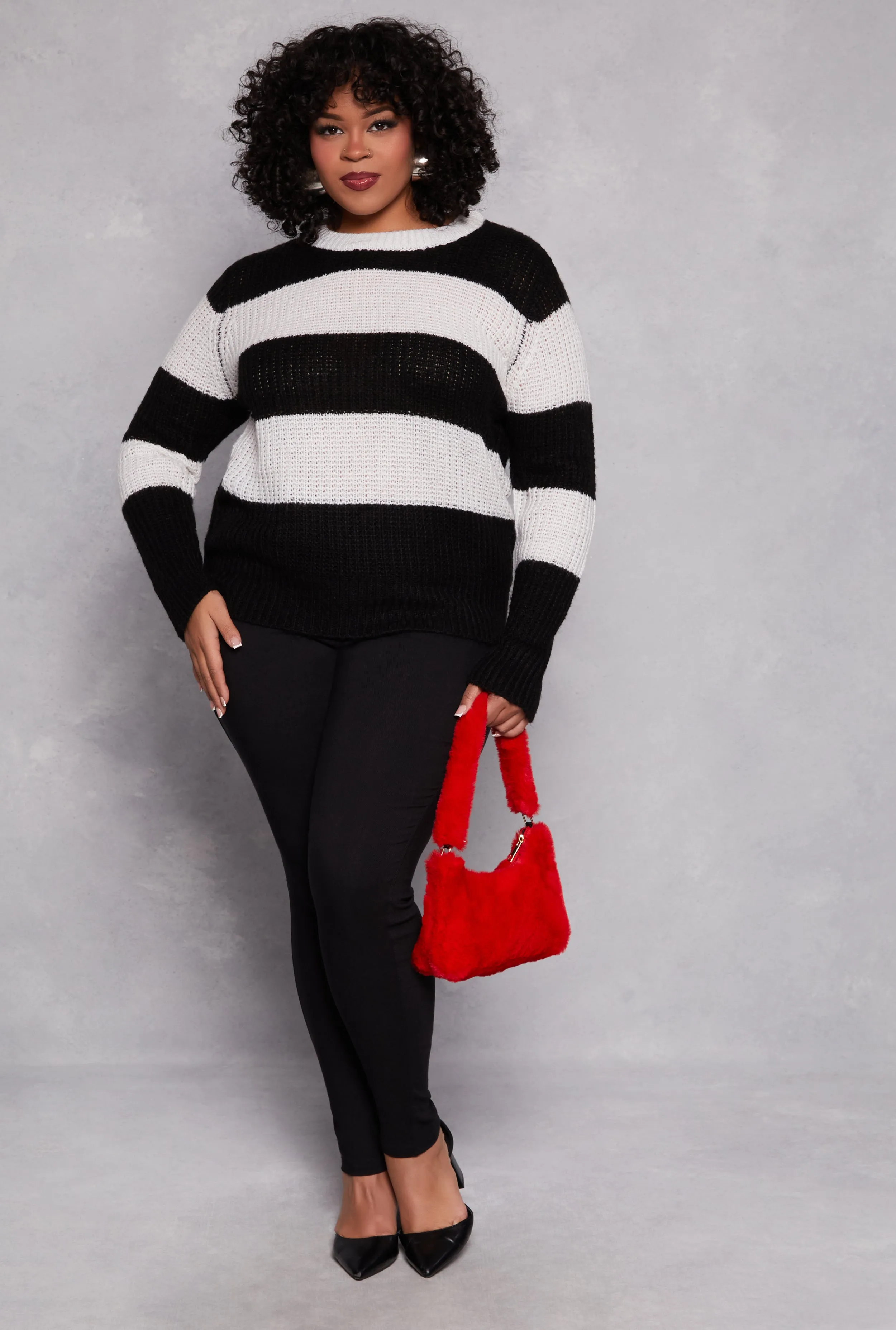 Plus Size Striped Pullover Sweater sold by Rainbow product image thumbnail 2