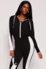 Color Block Zip Front Cropped Hoodie sold by Rainbow