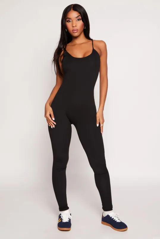 Activewear Scoop Neck Cami Catsuit sold by Rainbow
