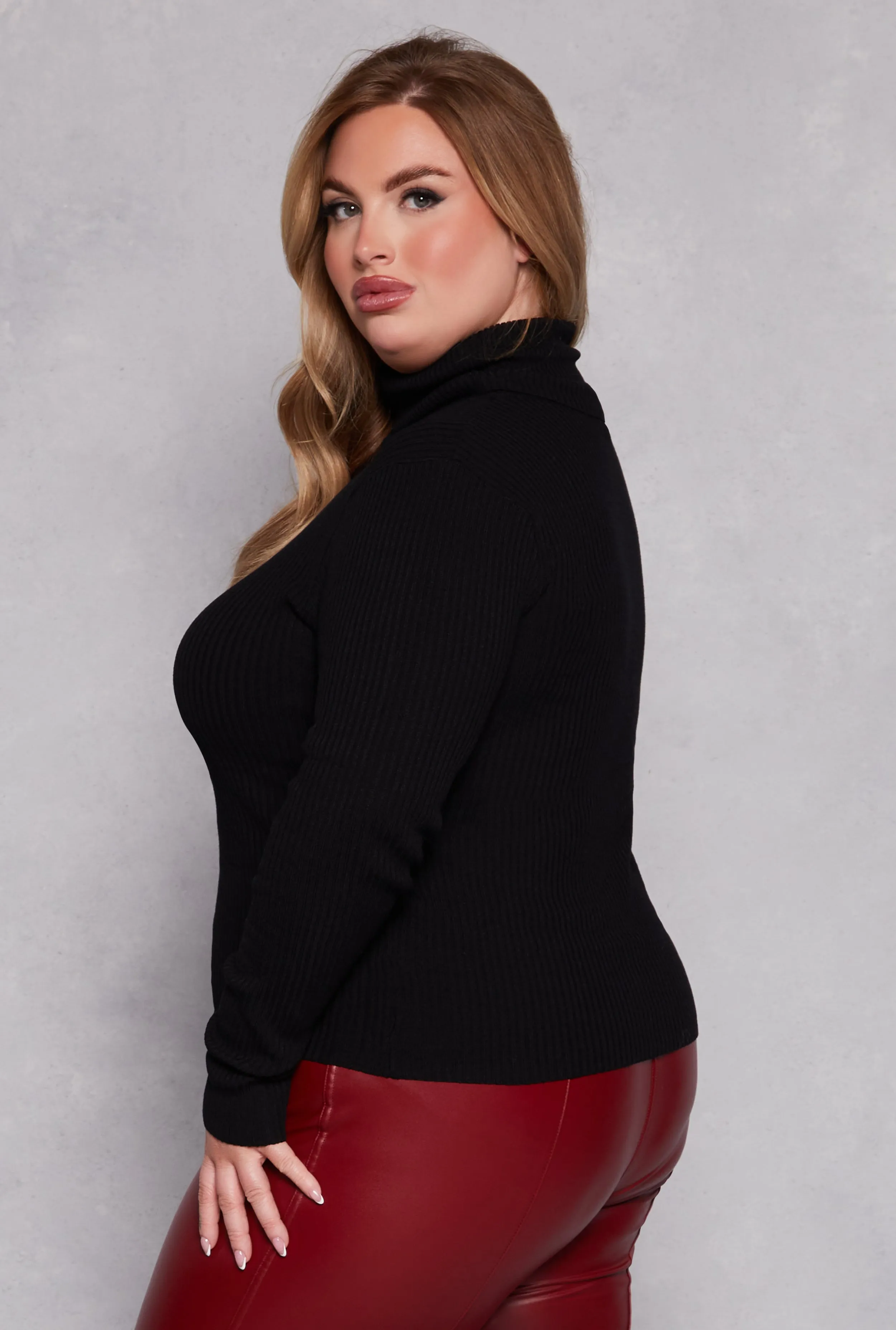 Plus Size Turtleneck Pullover Sweater sold by Rainbow product image thumbnail 3
