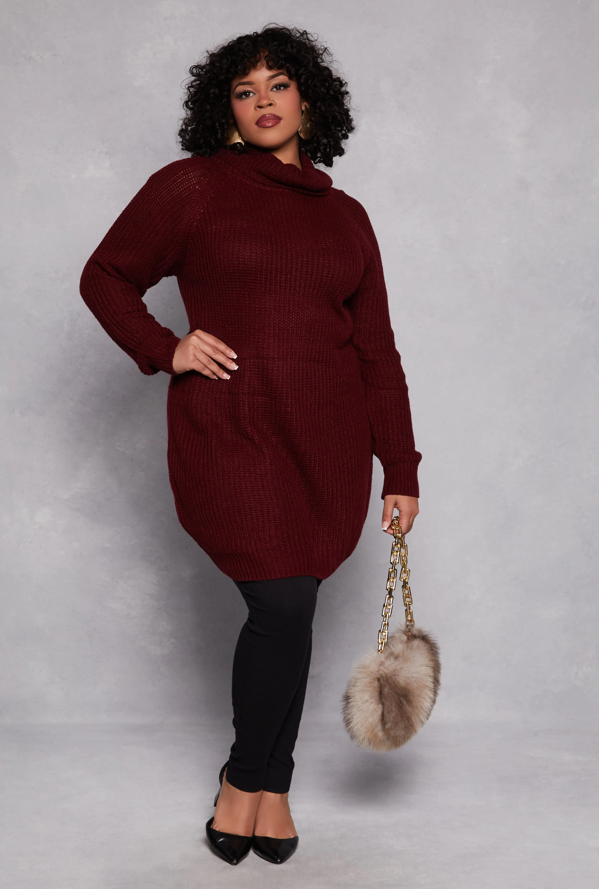 Plus Size Turtle Neck Tunic Sweater sold by Rainbow product image thumbnail 2
