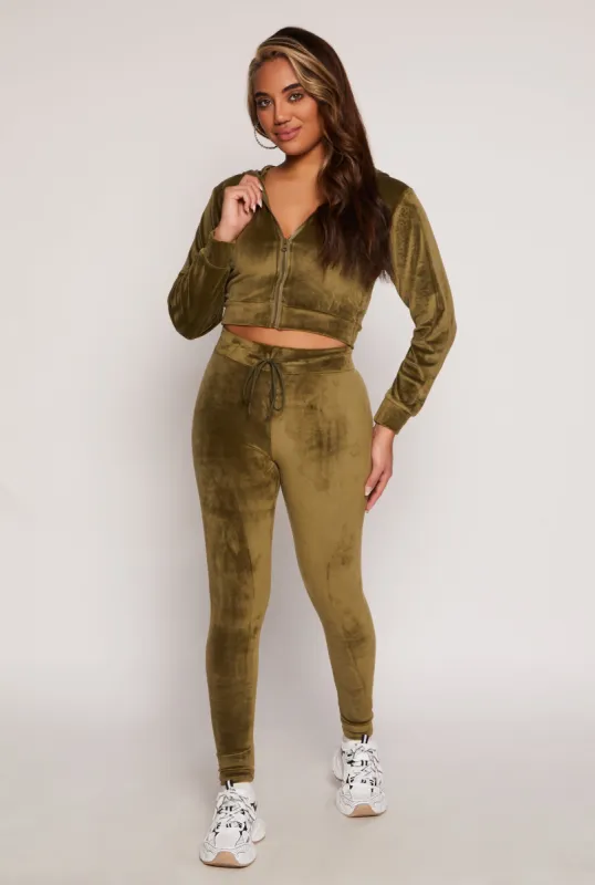 High Waisted Velour Drawstring Pants sold by Rainbow