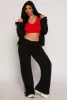 Lace Up Sleeve Zip Front Hoodie sold by Rainbow