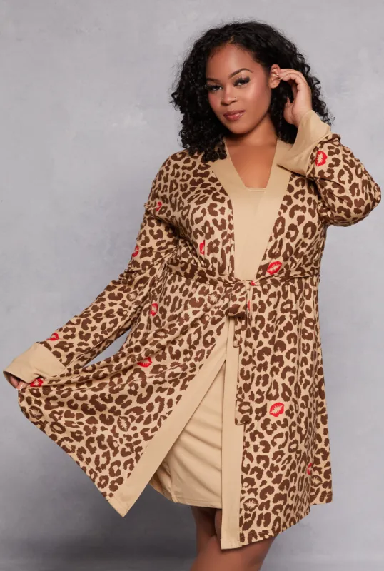 Plus Size Mob Wife Graphic Cami Nightgown with Robe sold by Rainbow