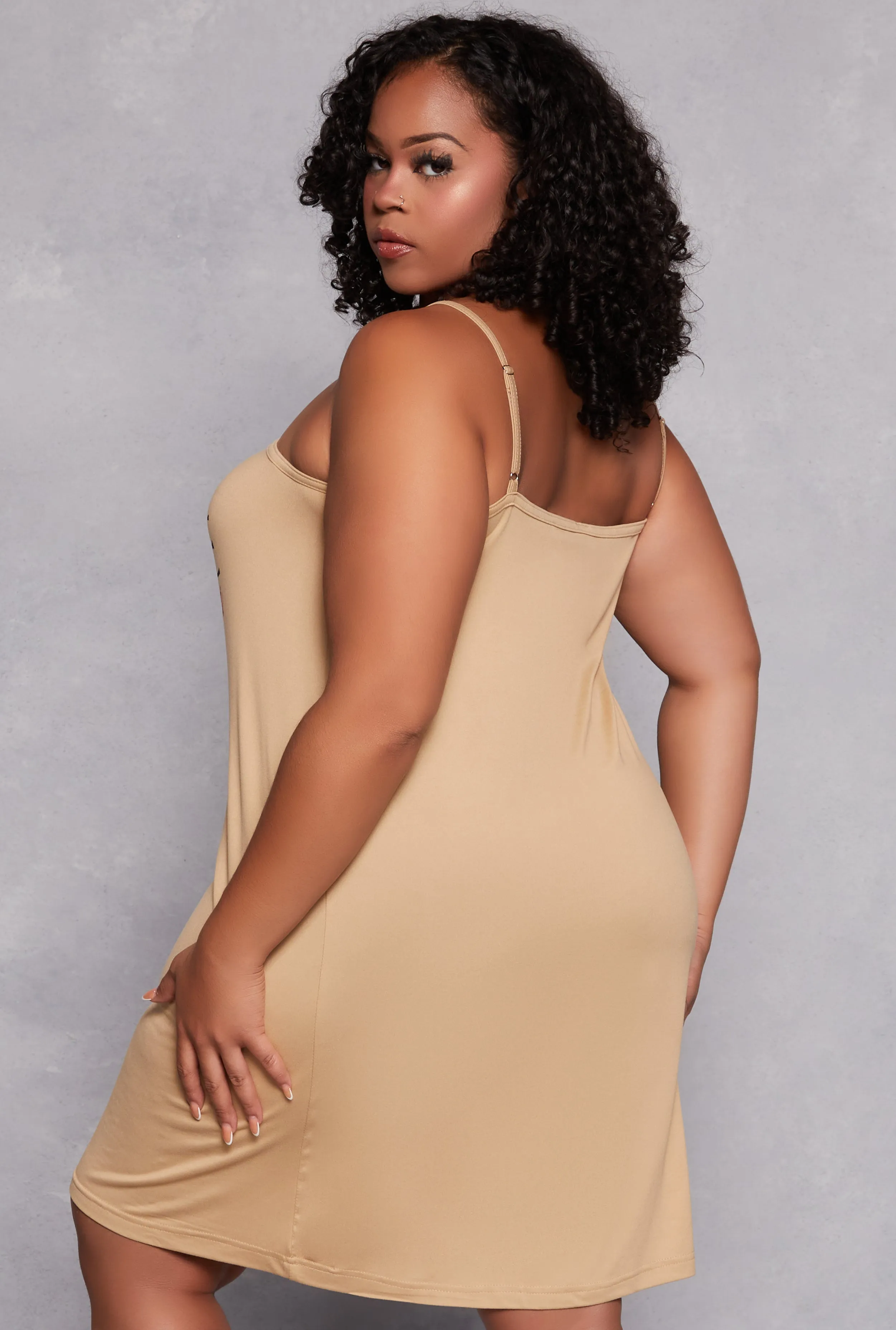 Plus Size Mob Wife Graphic Cami Nightgown with Robe sold by Rainbow product image thumbnail 5