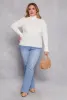 Plus Size Ribbed Knit Pullover Turtleneck Sweater sold by Rainbow