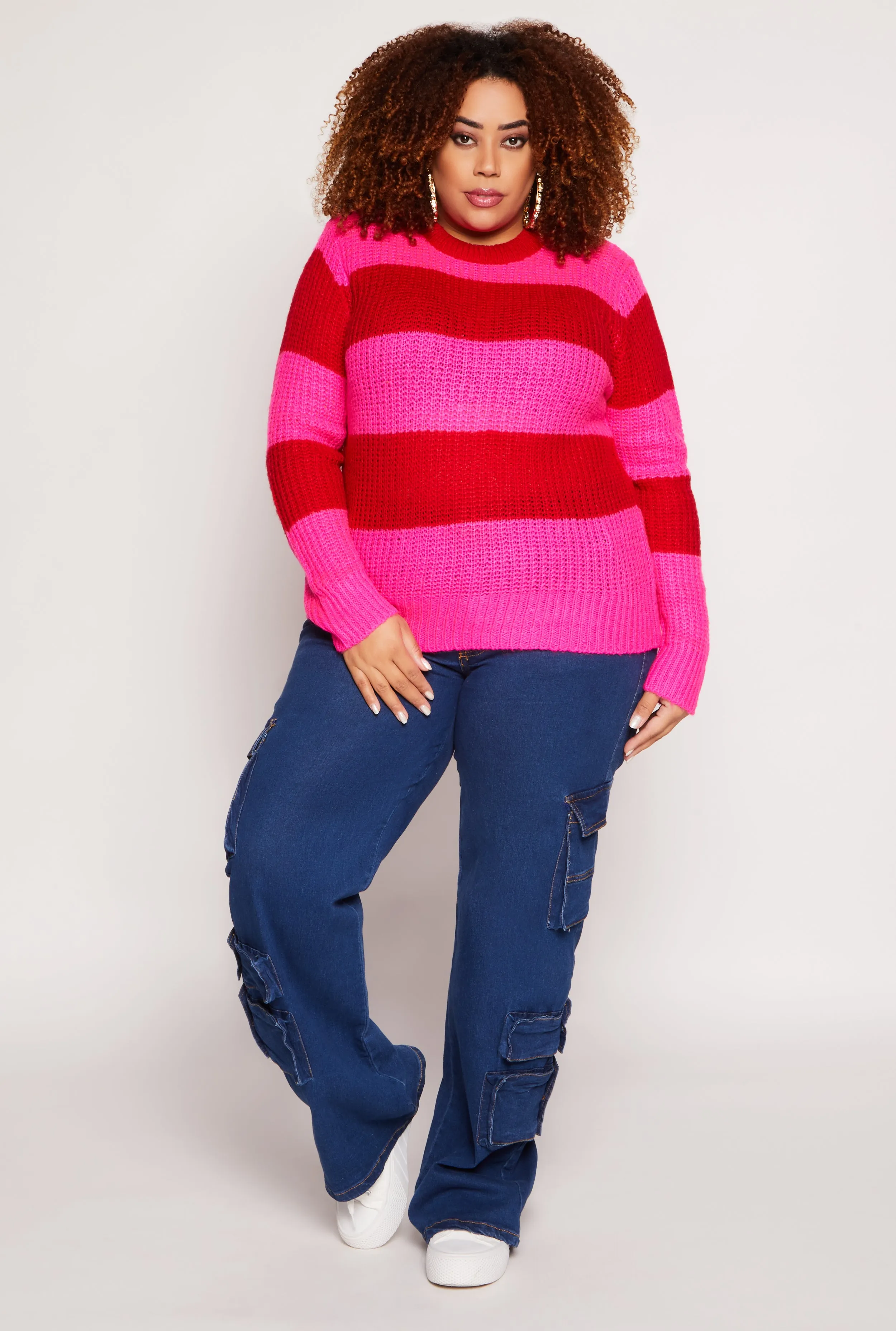 Plus Size Striped Pullover Sweater sold by Rainbow product image thumbnail 2