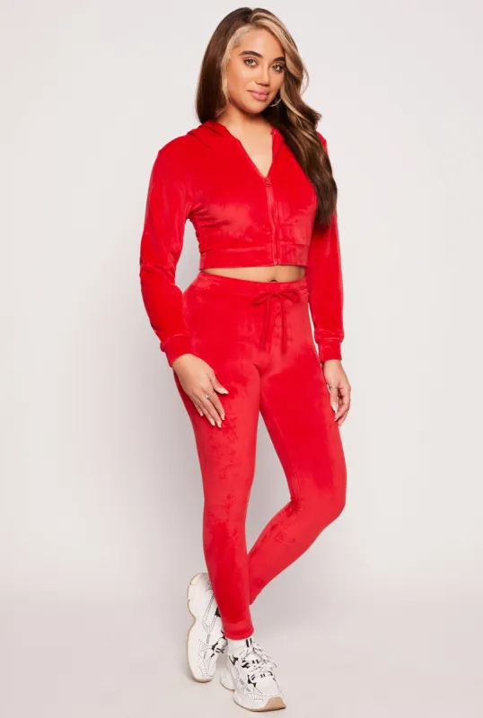 High Waisted Velour Drawstring Pants sold by Rainbow