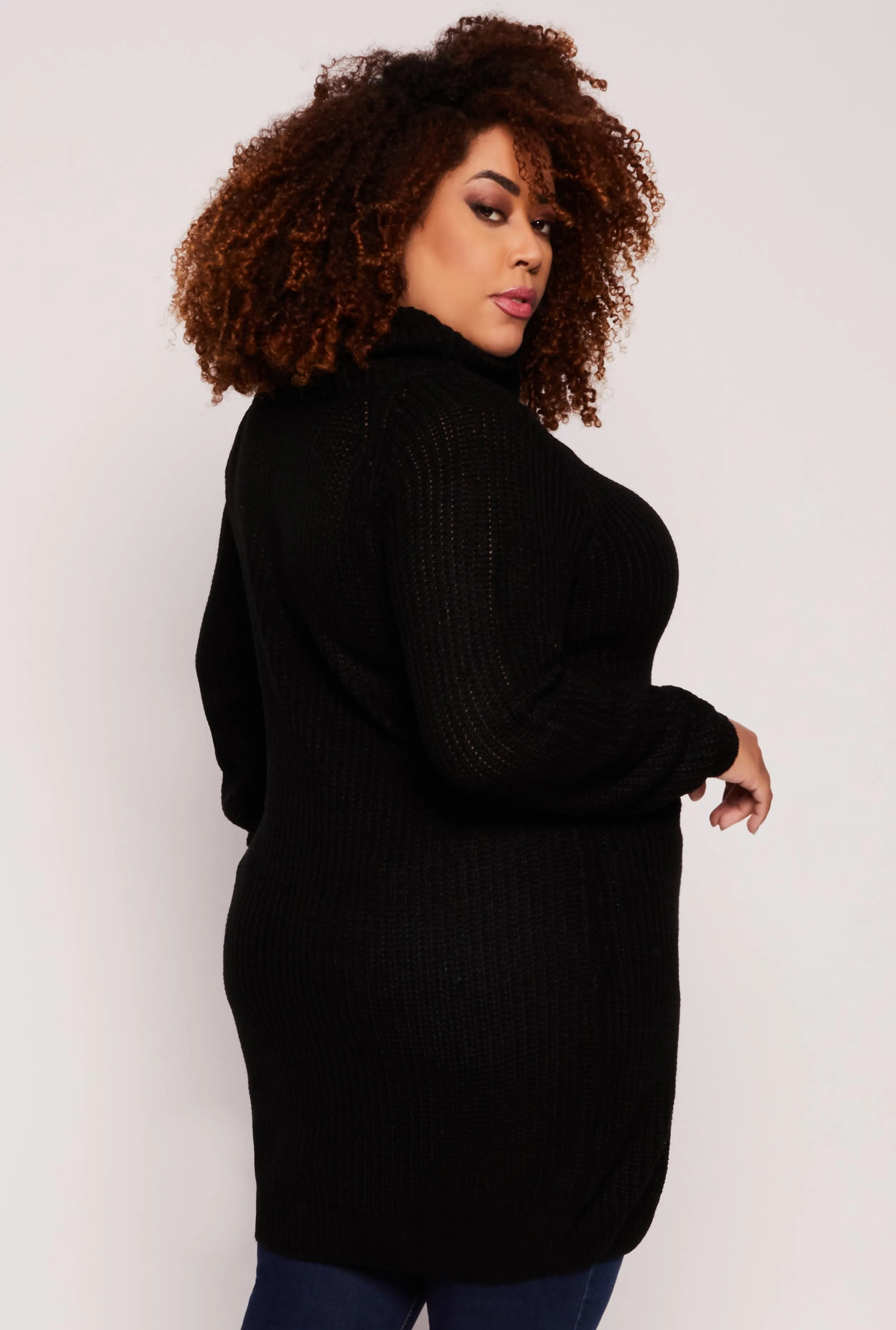 Plus Size Turtle Neck Tunic Sweater sold by Rainbow product image thumbnail 3