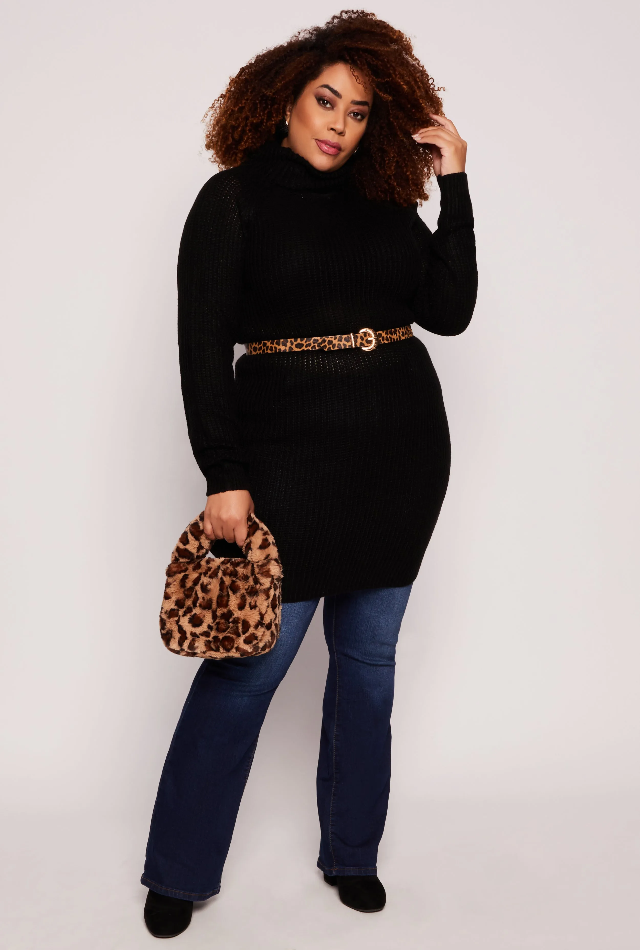 Plus Size Turtle Neck Tunic Sweater sold by Rainbow product image thumbnail 2