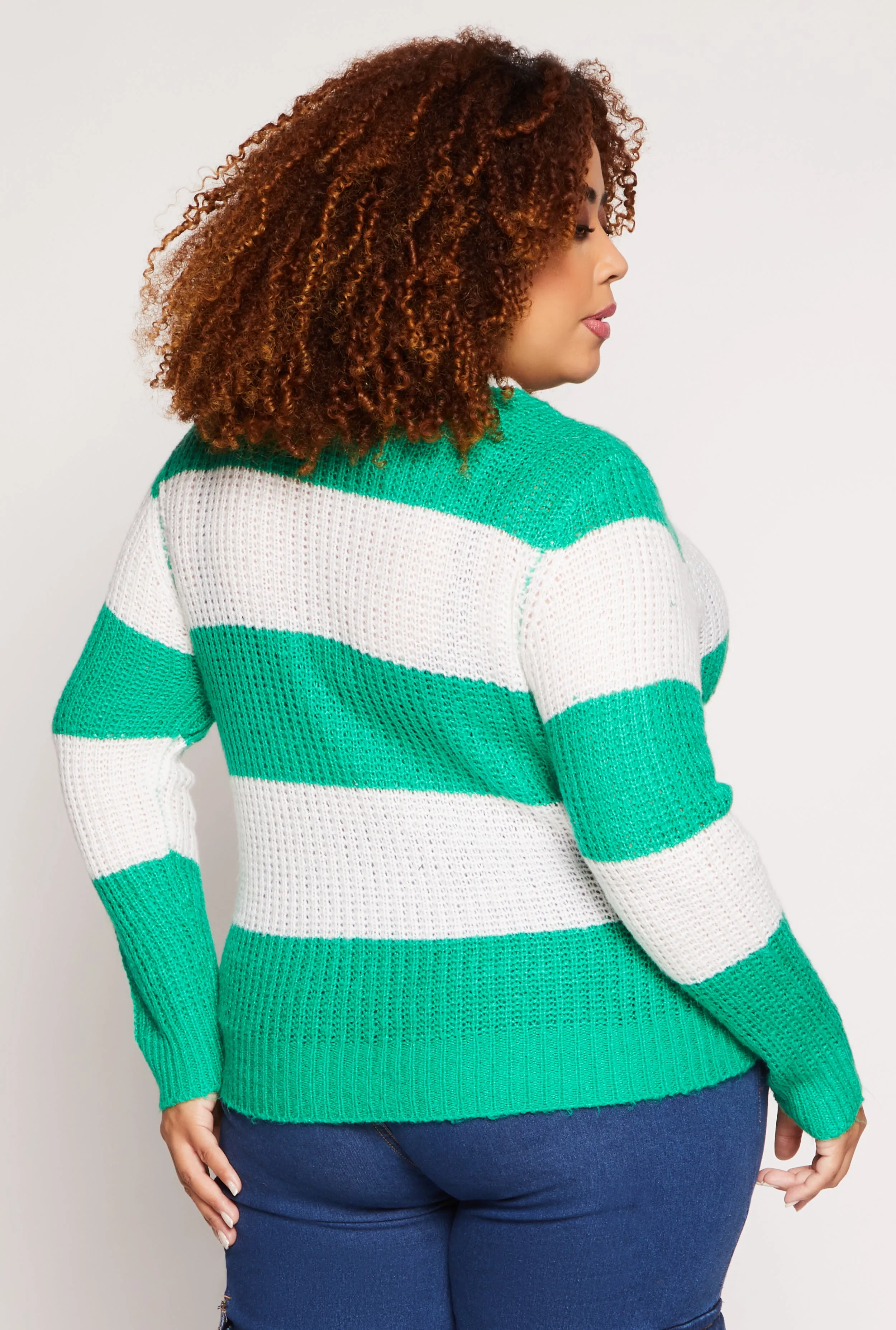 Plus Size Striped Pullover Sweater sold by Rainbow product image thumbnail 3