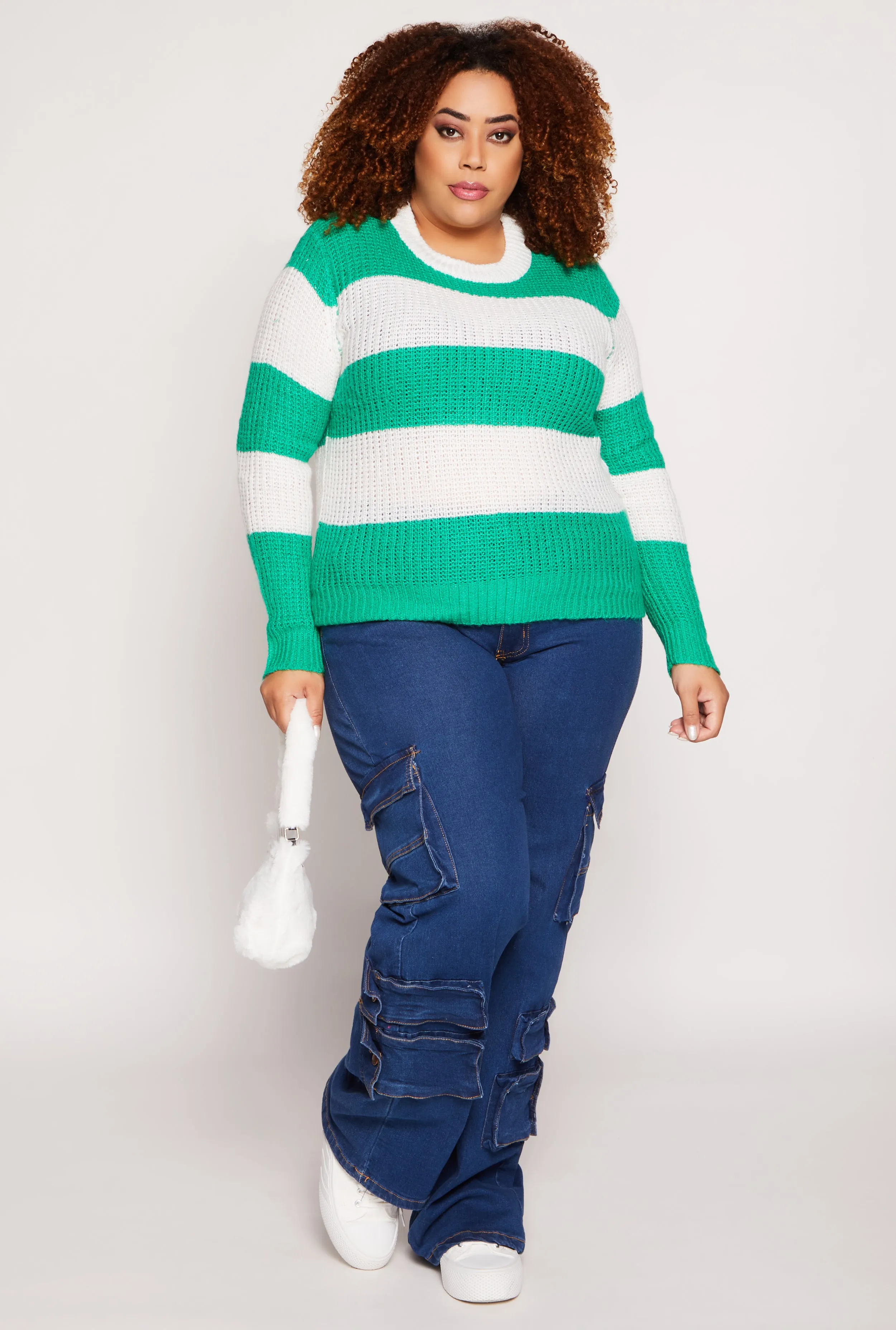 Plus Size Striped Pullover Sweater sold by Rainbow product image thumbnail 2