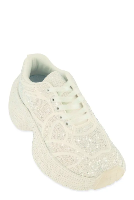 Rhinestone Studded Chunky Platform Sneakers sold by Rainbow