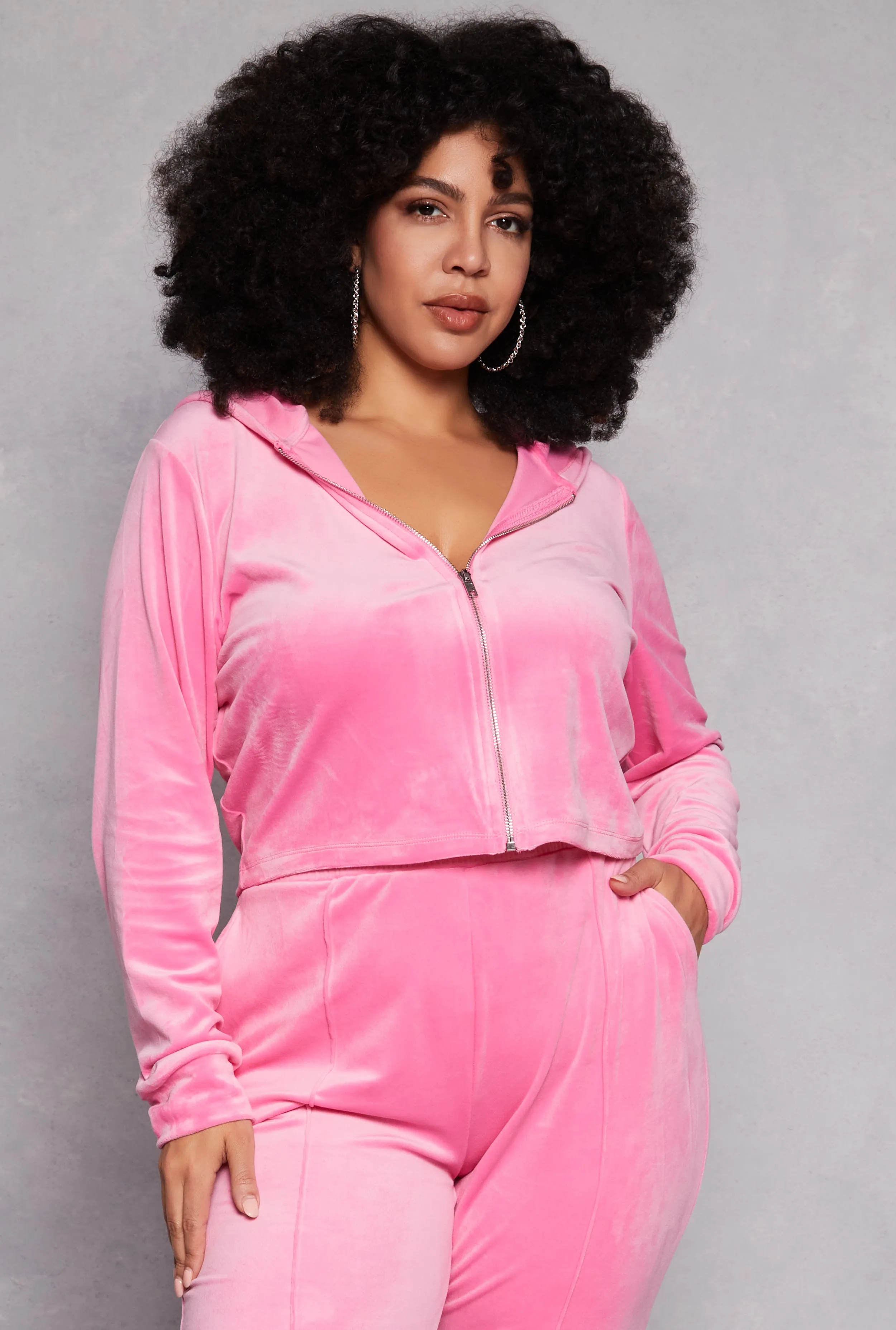 Plus Size Iris Velour Hooded Sweatshirt sold by Rainbow