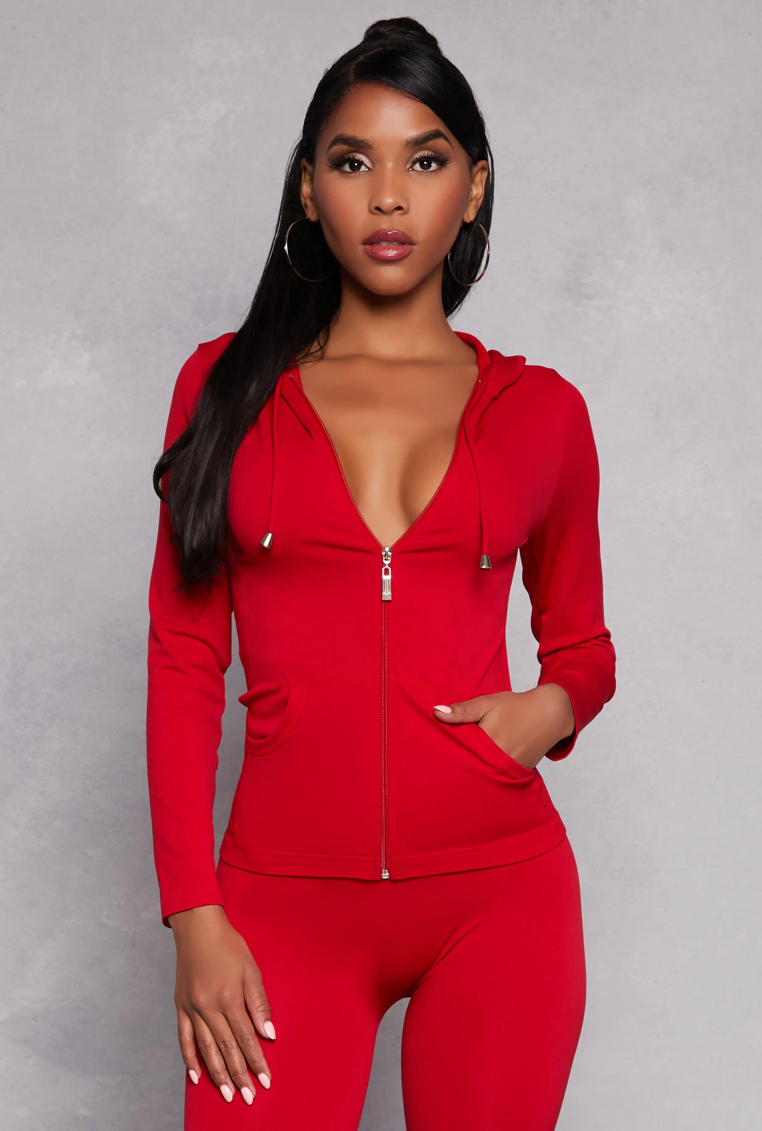 Seamless Zip Front Hooded Top sold by Rainbow