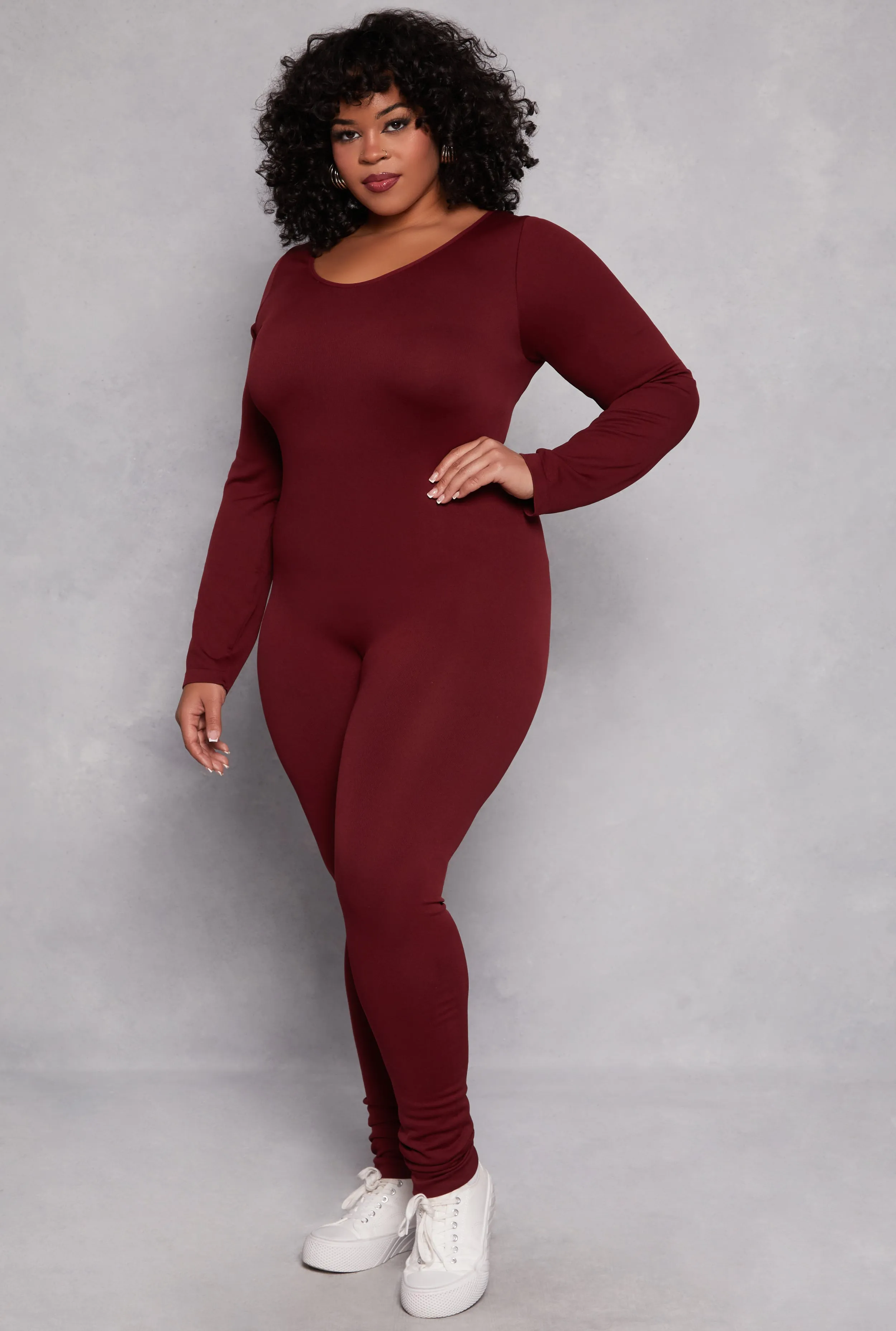 Plus Size Ribbed Knit Long Sleeve Catsuit sold by Rainbow product image thumbnail 2
