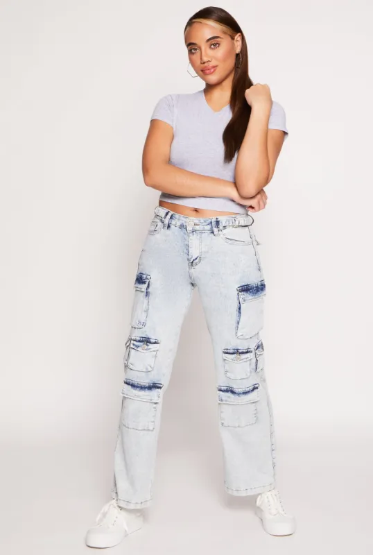 VIP Whiskered Straight Leg Cargo Jeans sold by Rainbow