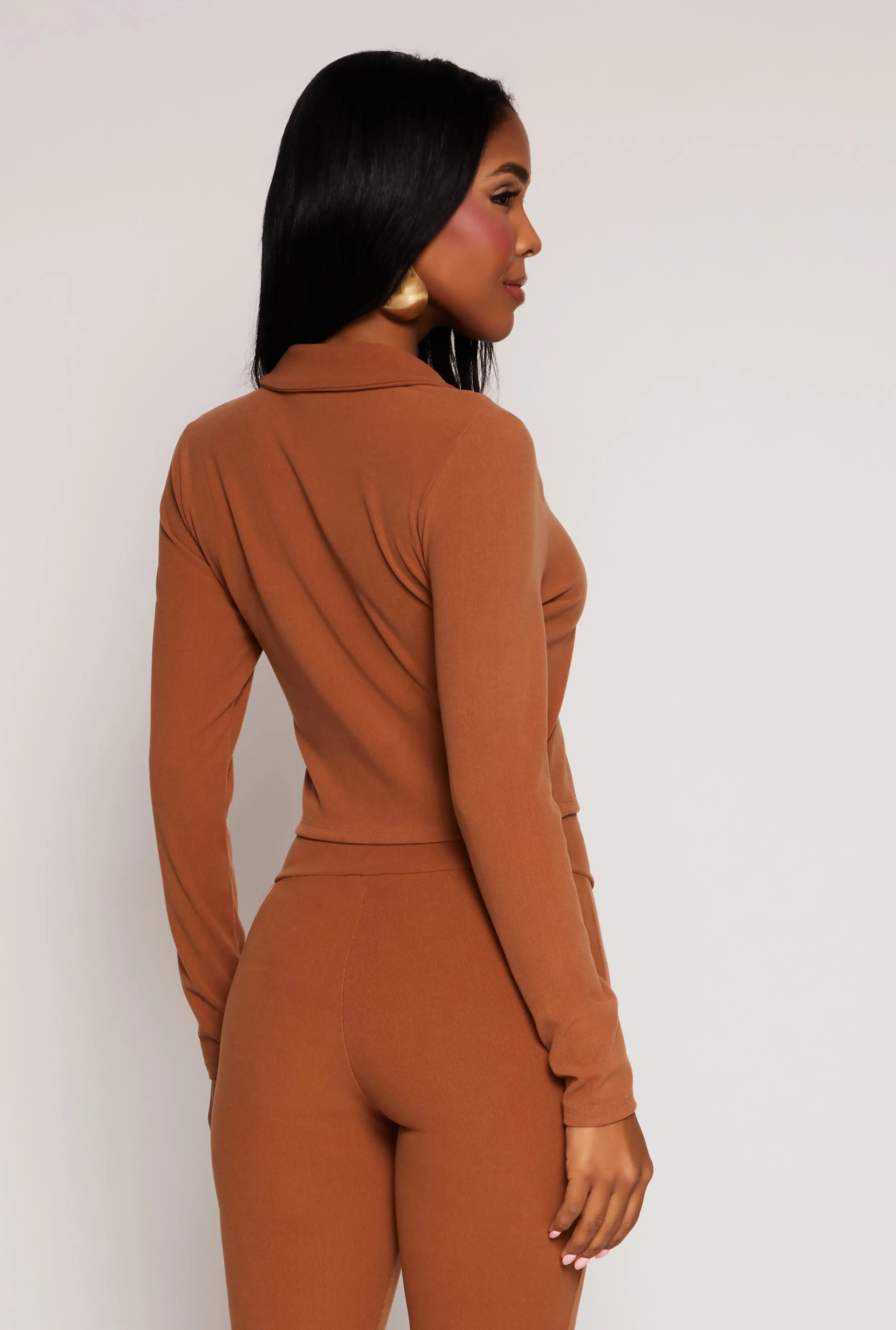 Johnny Collar Long Sleeve Crop Top sold by Rainbow product image thumbnail 3