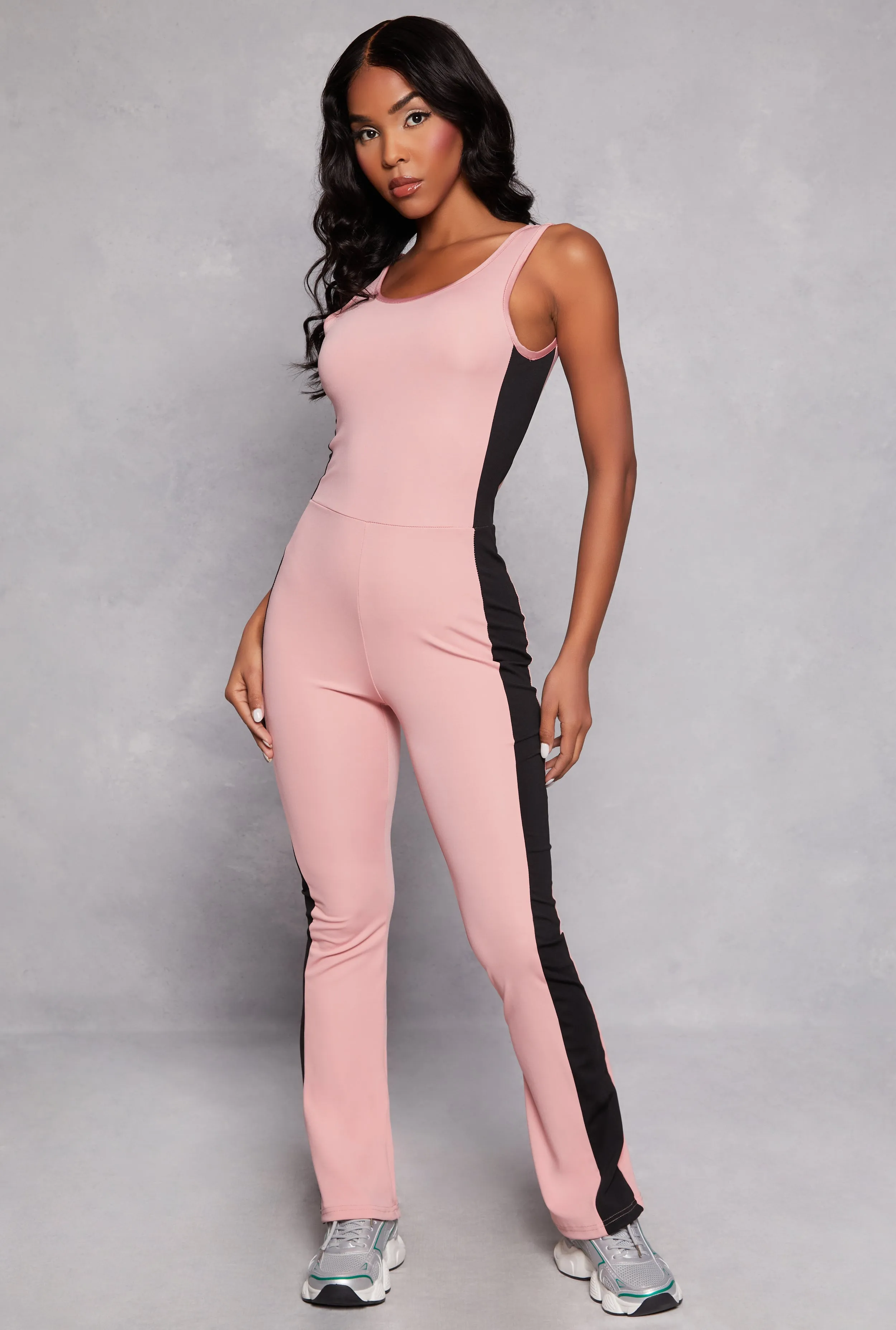 Side Stripe Detail Active Tank Catsuit sold by Rainbow