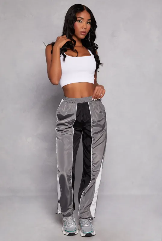 Color Blocked Contrast Stripe Track Pants sold by Rainbow
