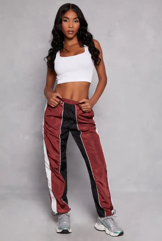 Color Blocked Contrast Stripe Track Pants sold by Rainbow