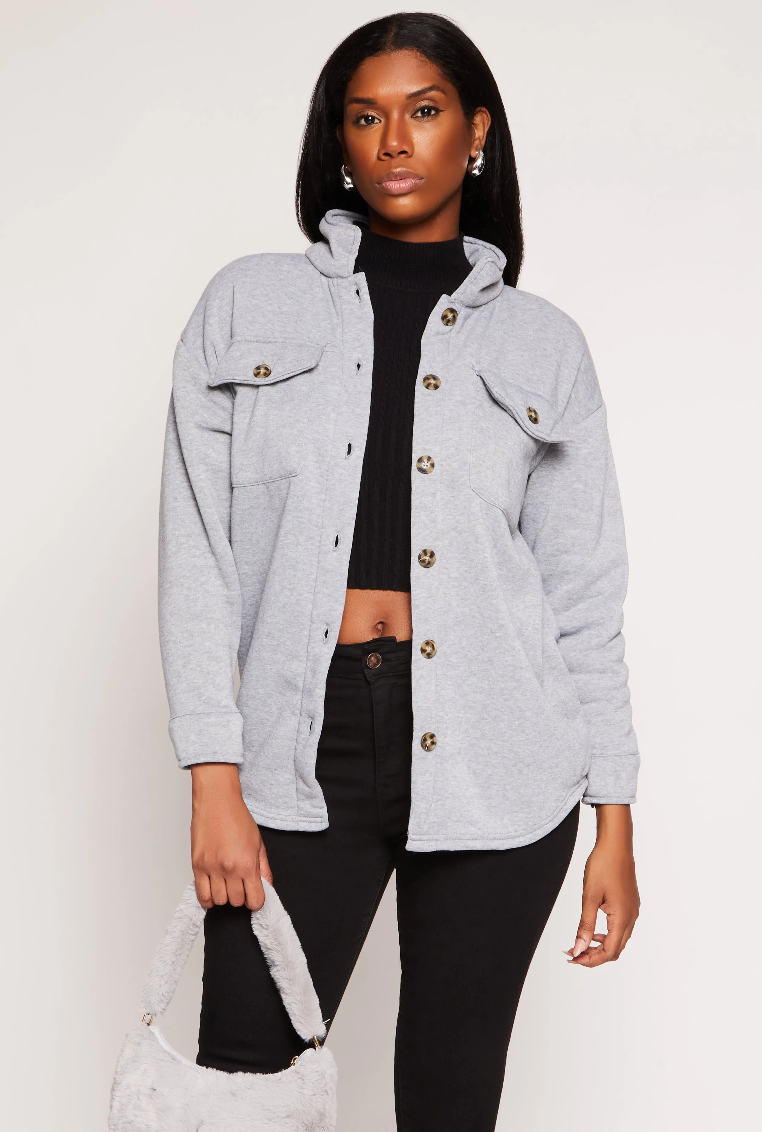 Sherpa Lined Shacket sold by Rainbow