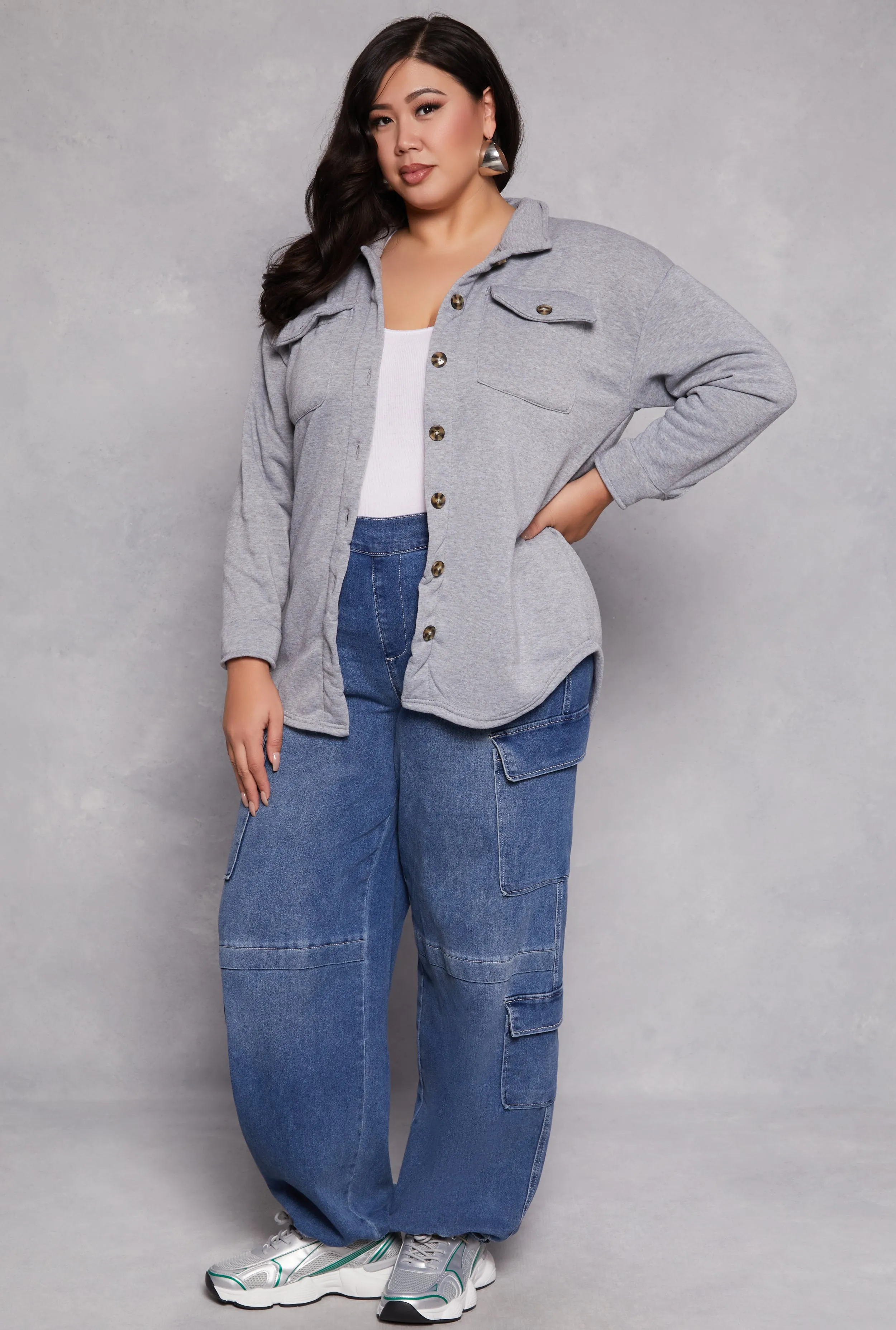 Plus Size Sherpa Lined Shacket sold by Rainbow product image thumbnail 2