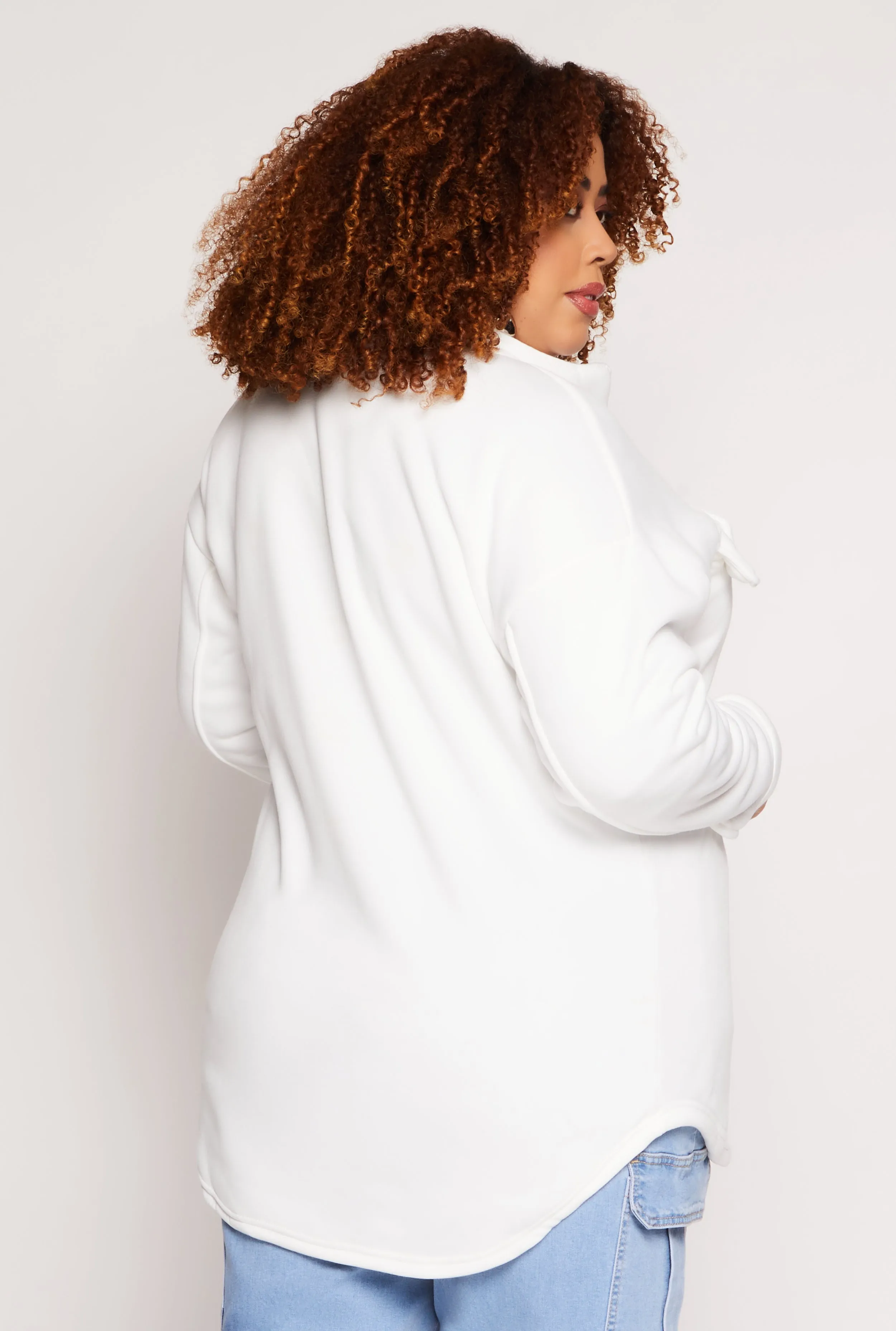 Plus Size Sherpa Lined Shacket sold by Rainbow product image thumbnail 3