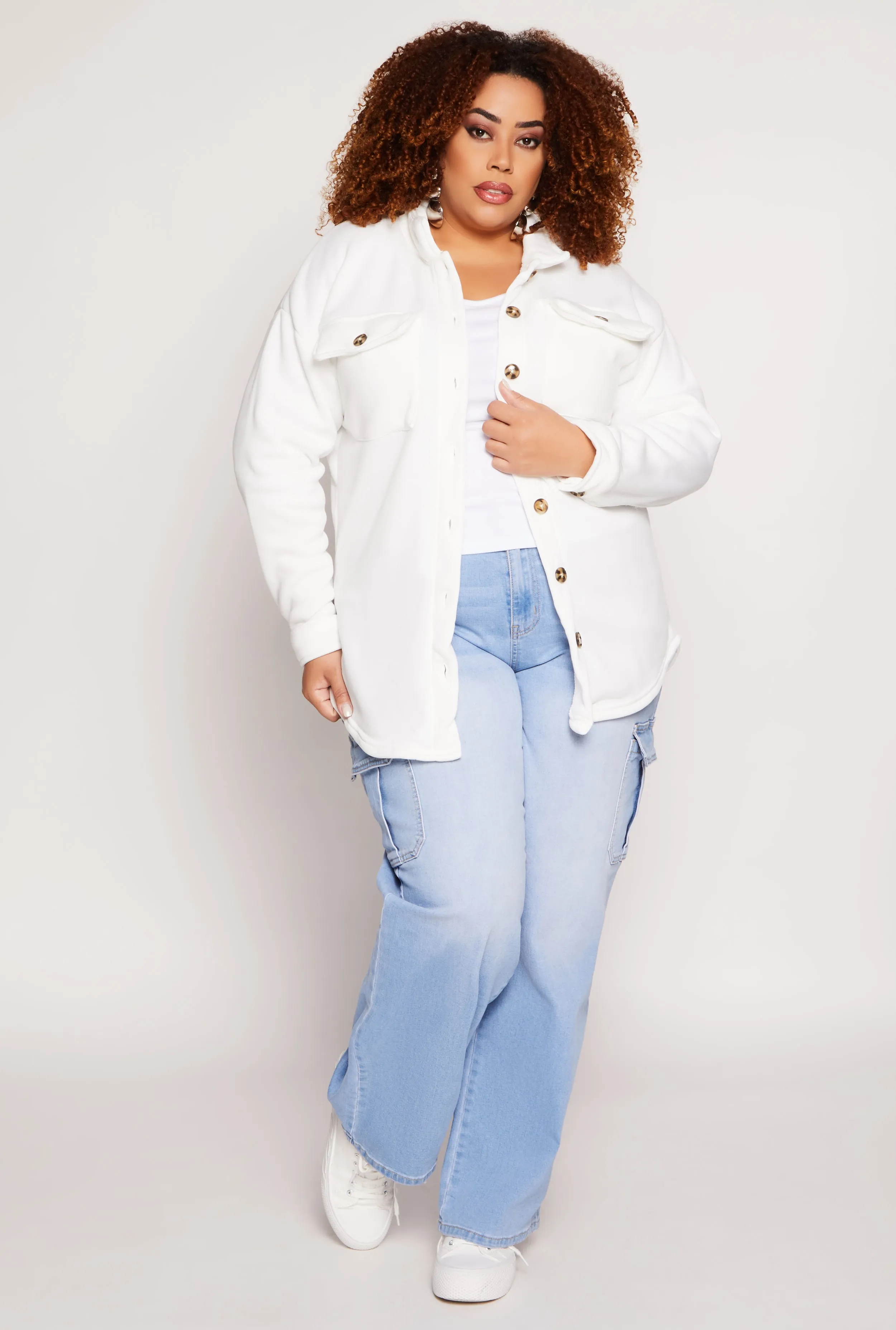 Plus Size Sherpa Lined Shacket sold by Rainbow product image thumbnail 2