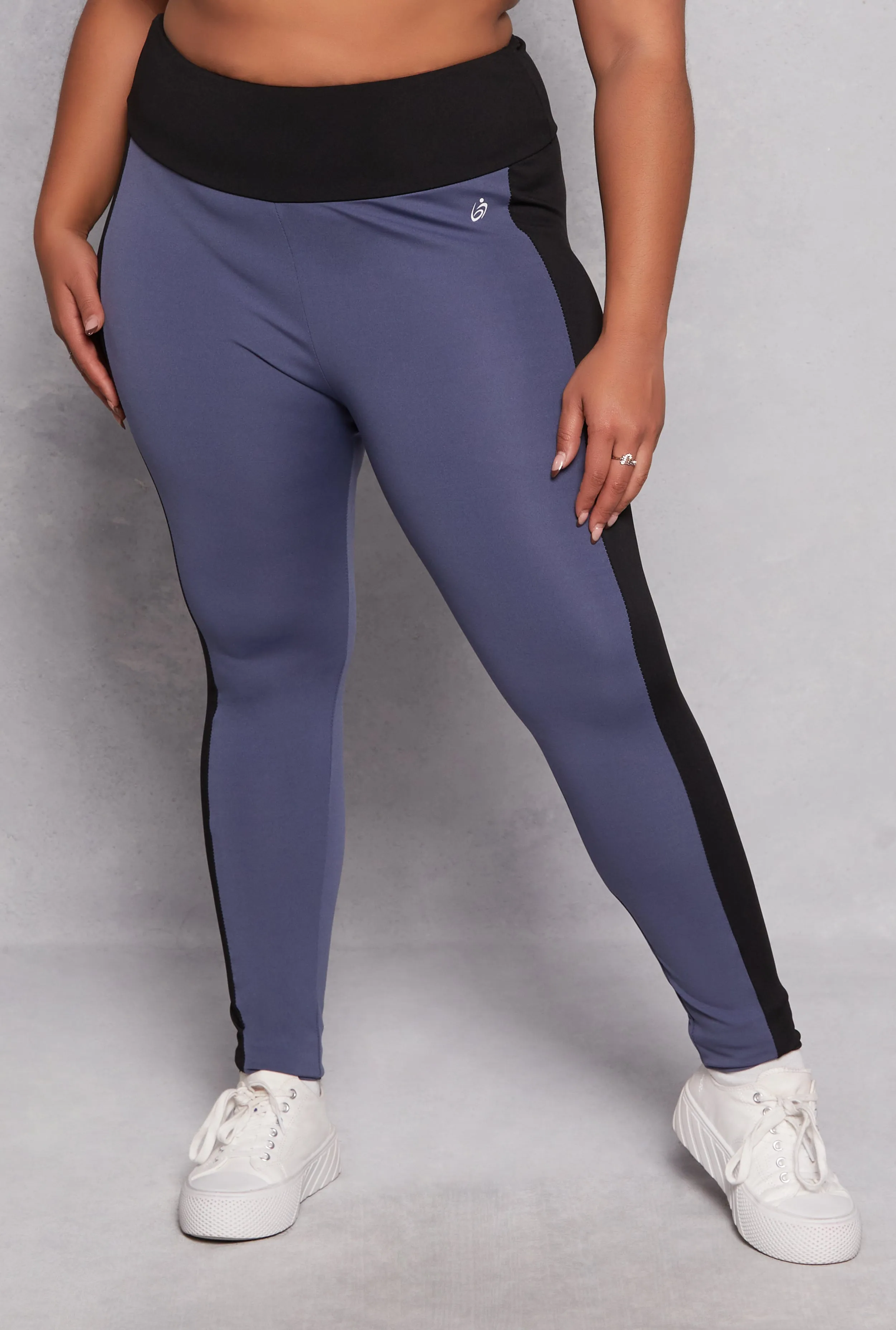 Plus Size Color Blocked Side Striped Leggings sold by Rainbow product image thumbnail 2