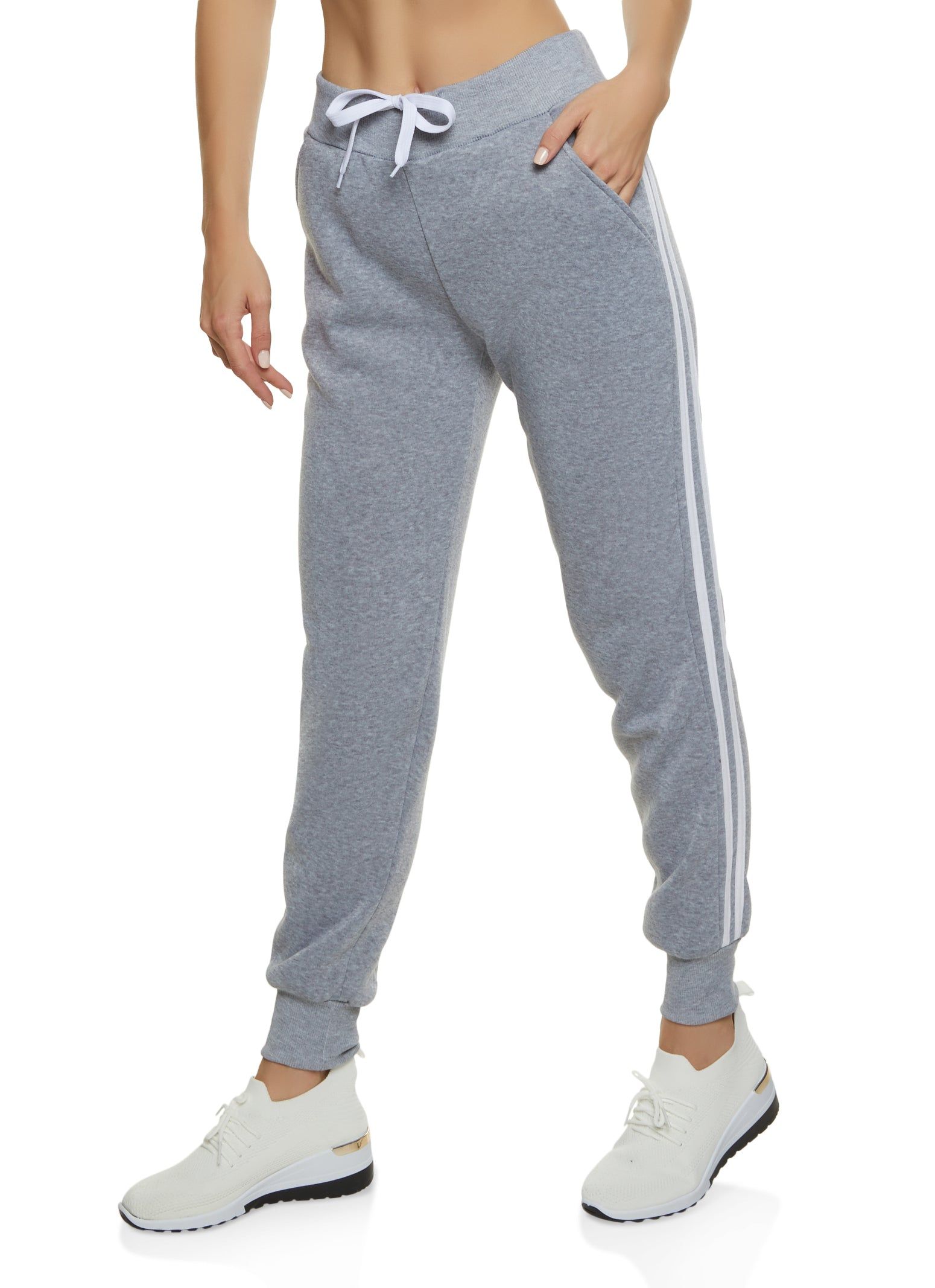 Drawstring Varsity Stripe Joggers sold by Rainbow