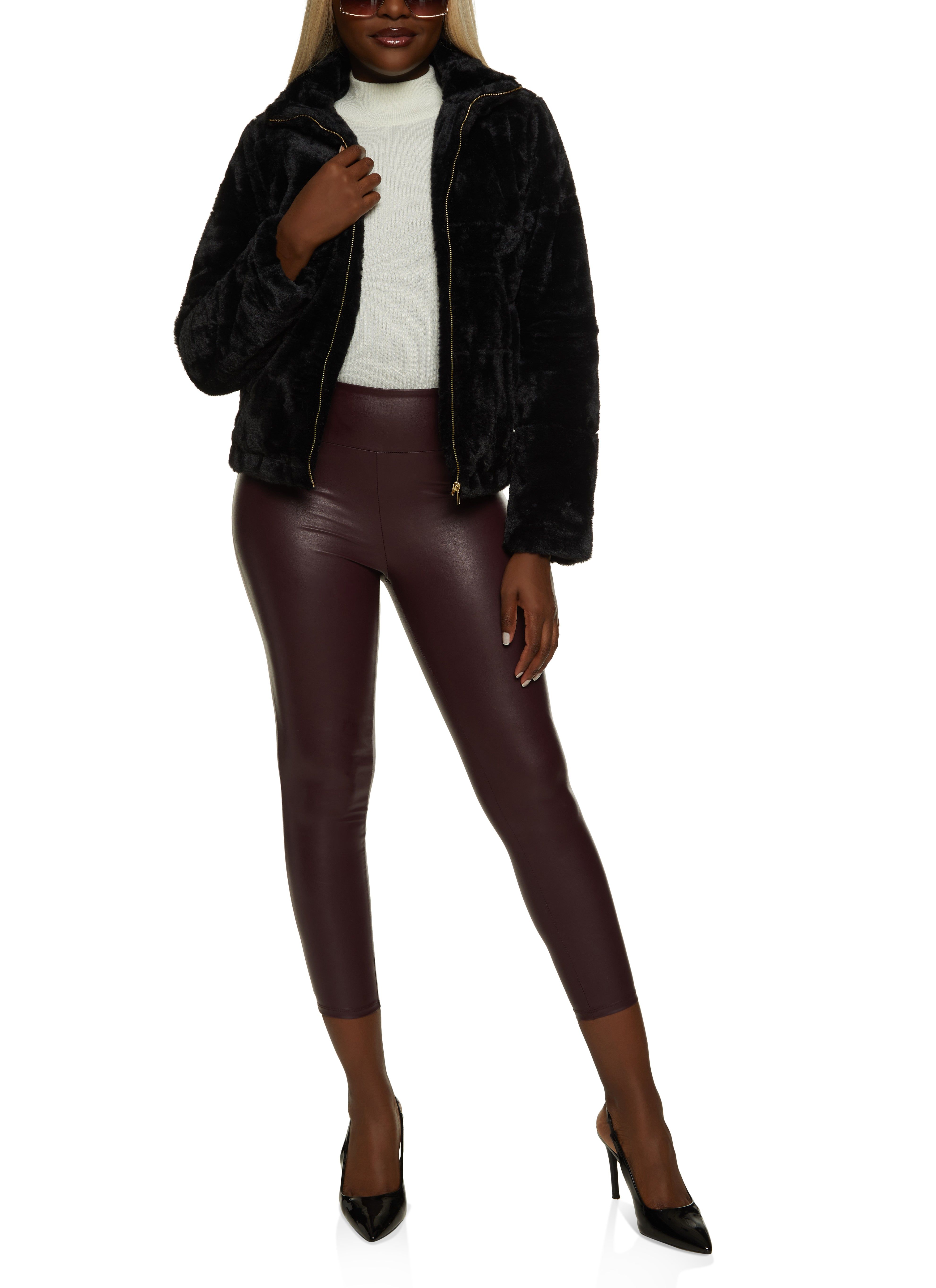 Faux Leather Cropped Leggings sold by Rainbow product image thumbnail 2