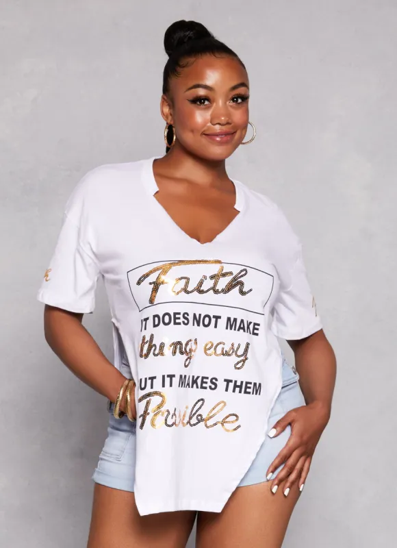 Plus Size Faith Tunic Top sold by Rainbow